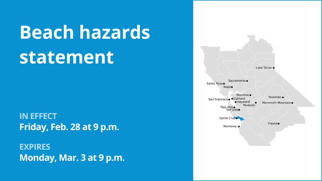 Beach hazards statement affecting Northern Monterey Bay from Friday to Monday