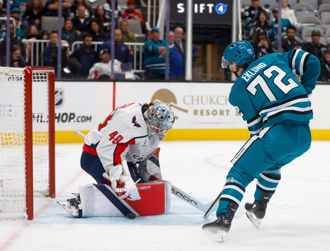 Ovechkin scores goal No. 887 as Washington Capitals rout Sharks