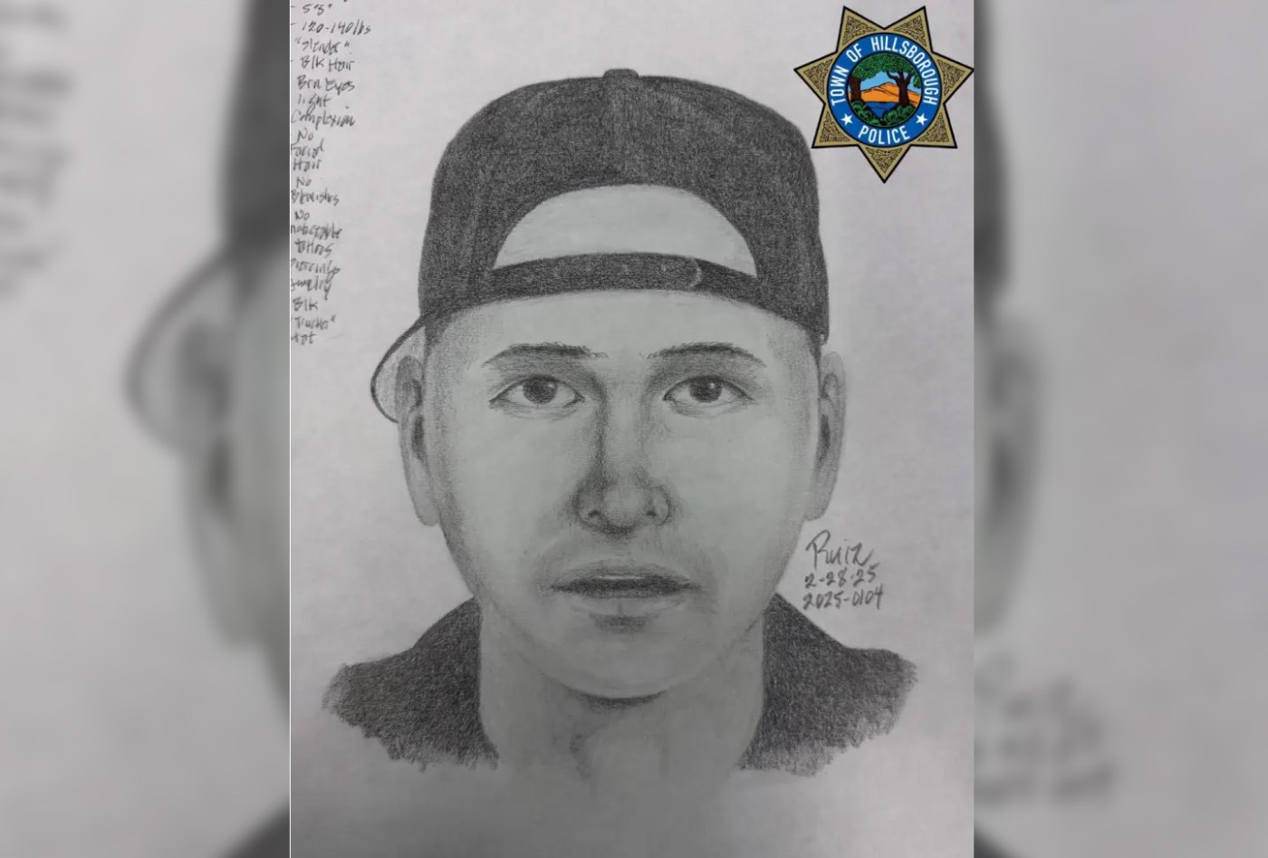 Hillsborough police release sketch, seek public’s help identifying suspect in shooting of police officer