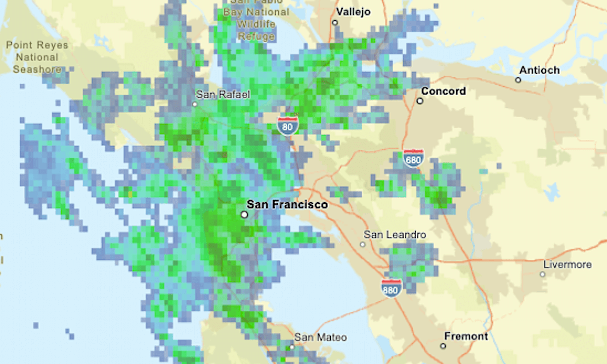 Live map: See where it’s raining in the Bay Area