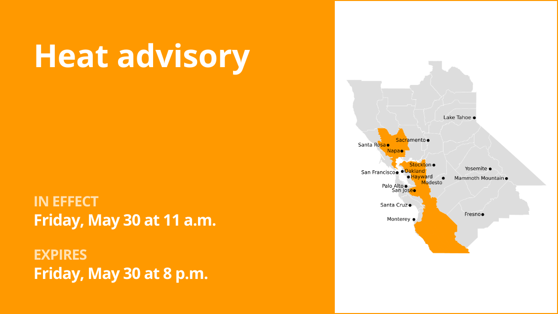 Heat advisory affecting Bay Area inland regions Friday