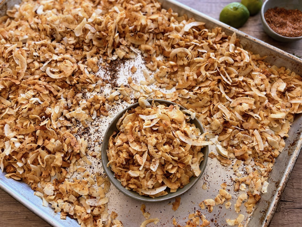 Recipe: Chili lime coconut chips