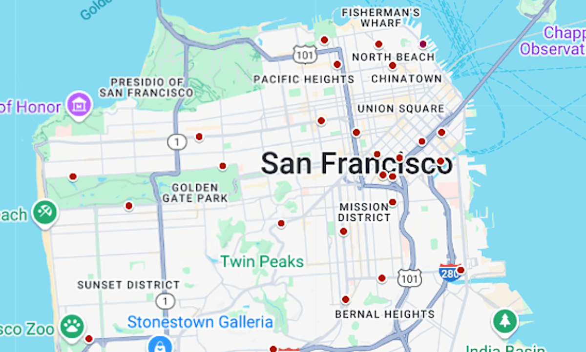 Map: Where there are speed cameras in San Francisco