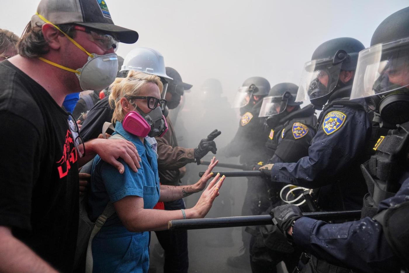 4 California men charged on suspicion of having destructive devices, assaulting officers during anti-ICE protests