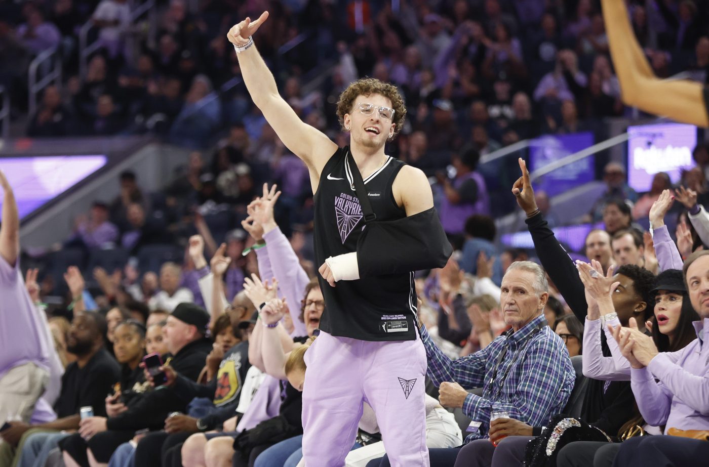 Warriors’ Brandin Podziemski relishing role as Valkyries super fan after wrist surgery