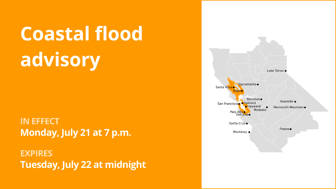 Update: Coastal flood advisory in place for Northern California until early Tuesday