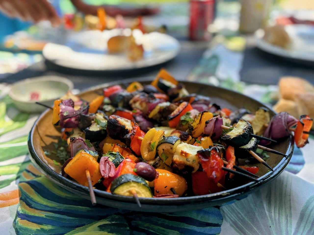 Recipe: Greek lemon & halloumi veggie kabobs