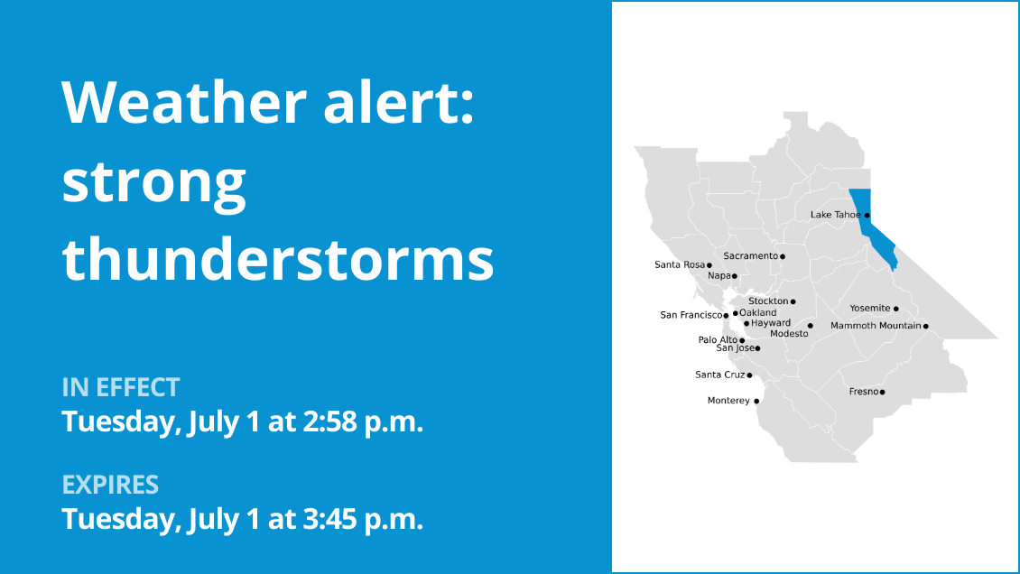 Update: Thunderstorms with marble-sized hail in the Greater Lake Tahoe Area Tuesday