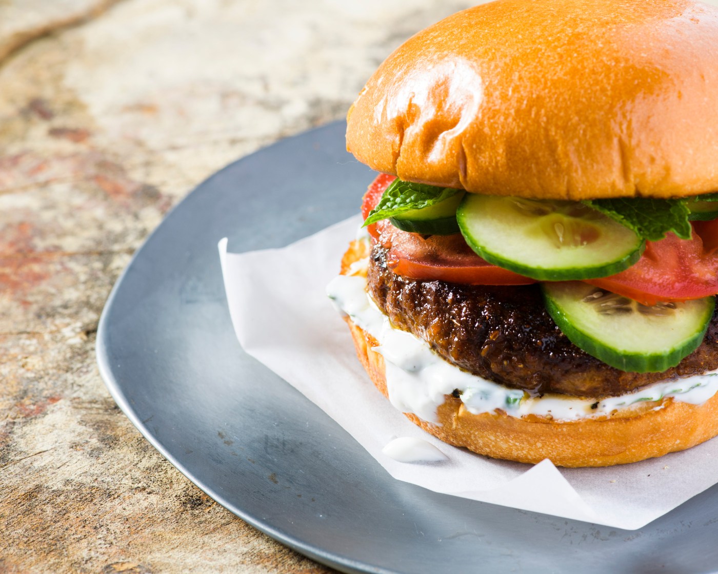 Flavor-packed pork burgers are inspired by Indian street food