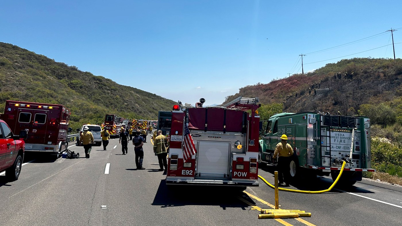 5 dead in collision that sparks California brush fire