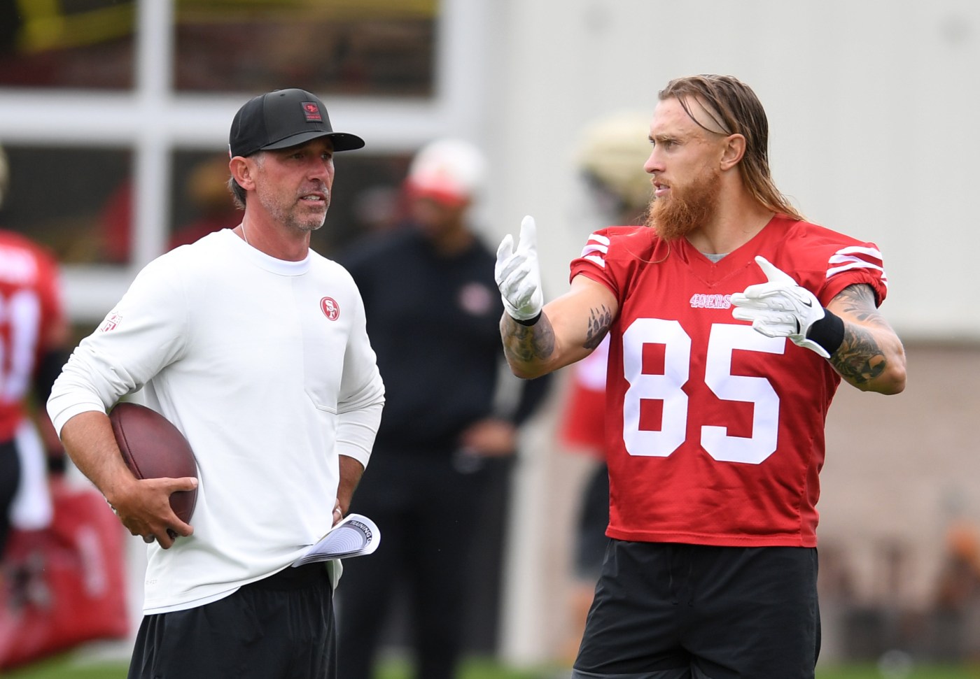 Youthful supporting cast has changed vibe, but driving forces of 49ers’ camp have been George Kittle, Fred Warner
