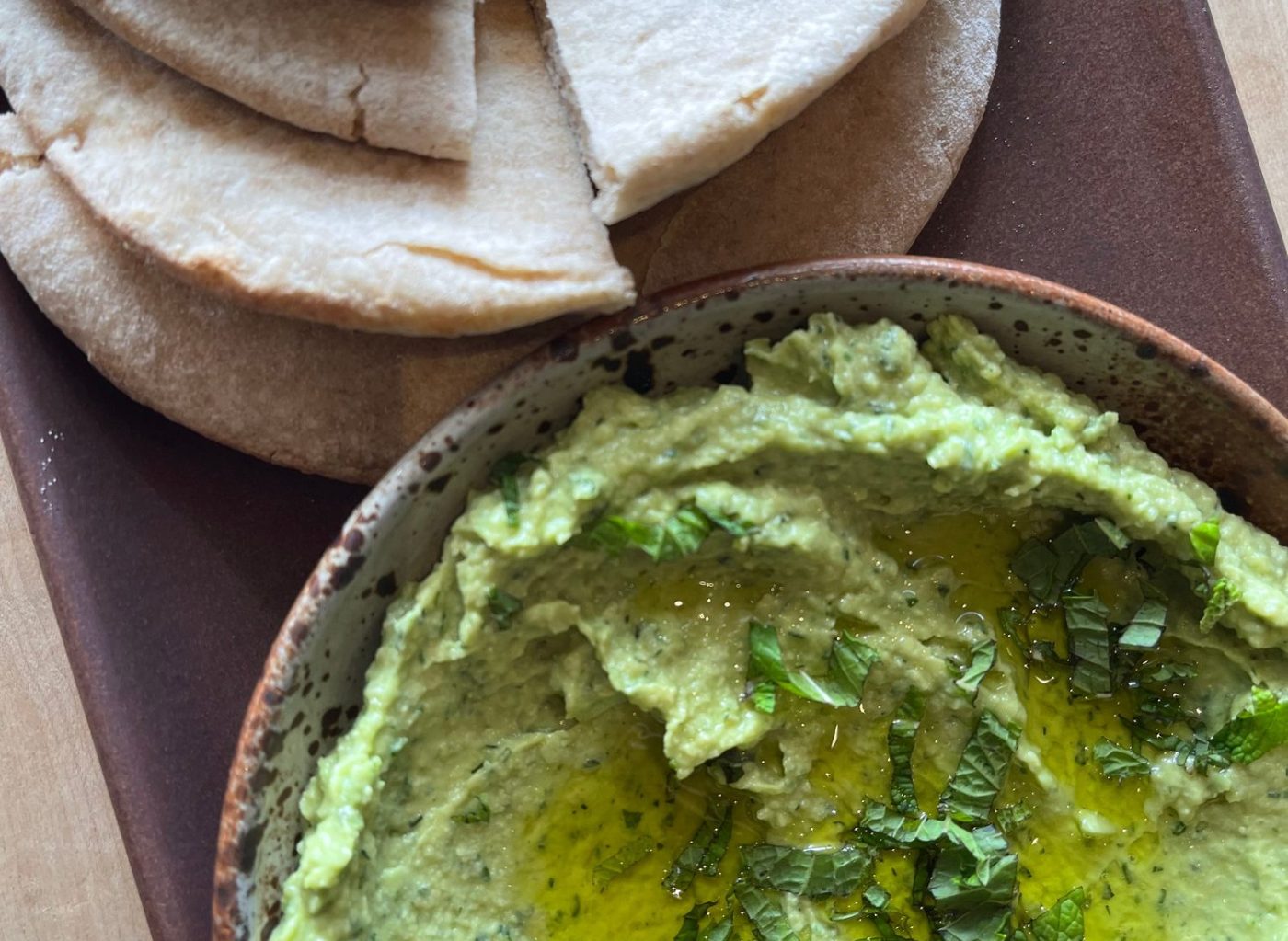 The addition of avocado makes this hummus creamy and buttery