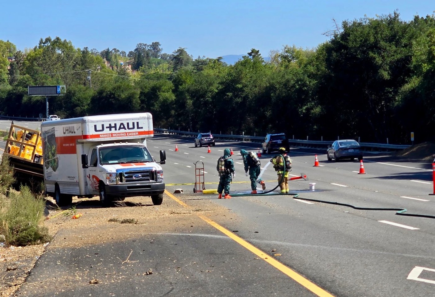 Chemical spill snarls traffic on I-280 in Los Altos Hills