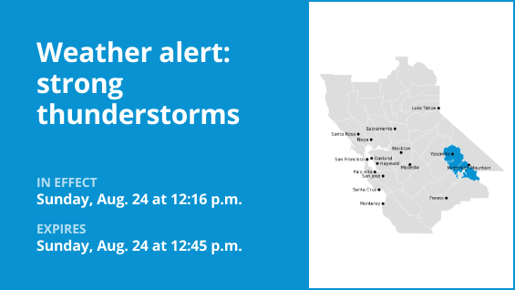 Update: Marble-sized hail forecast with thunderstorms in Yosemite Sunday