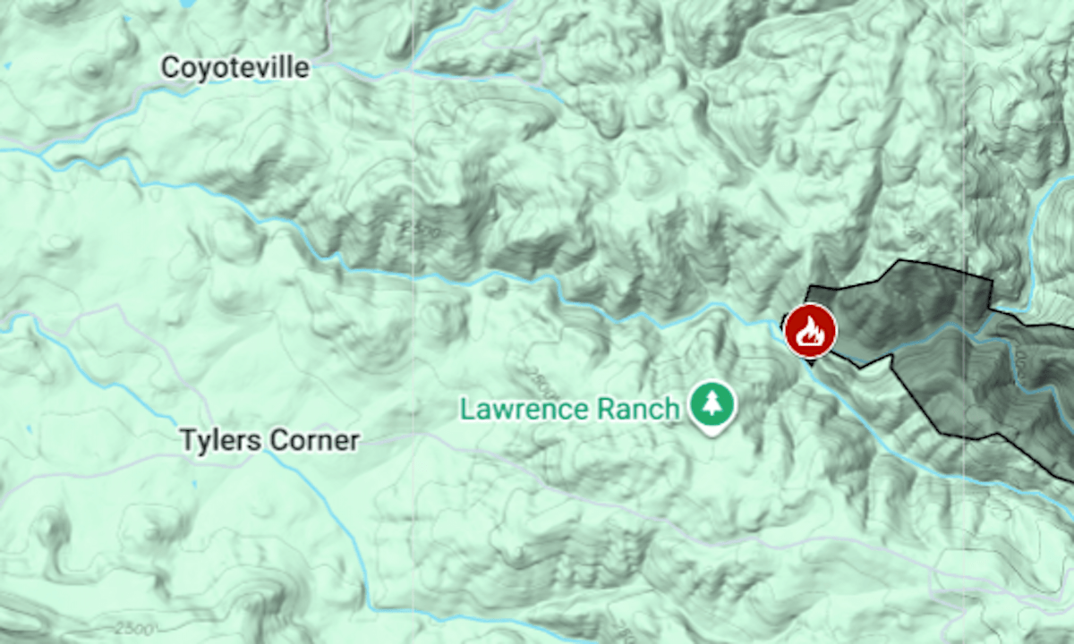 Map: Coyote Fire burning near footprint of 2021’s Caldor