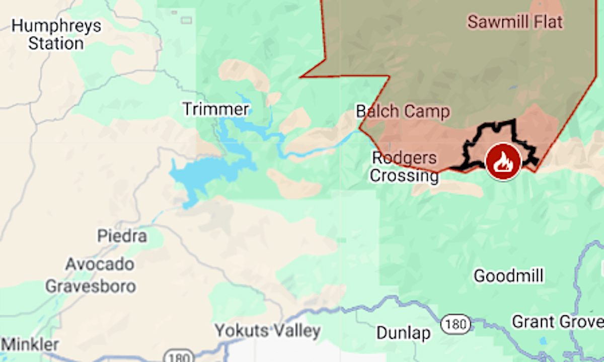 Map: Garnet Fire evacuations in national forest east of Fresno