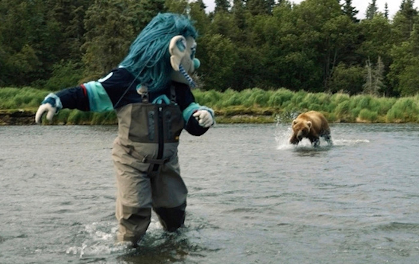 Caught on video: Bear charges Seattle Kraken mascot during promo shoot in Alaskan river