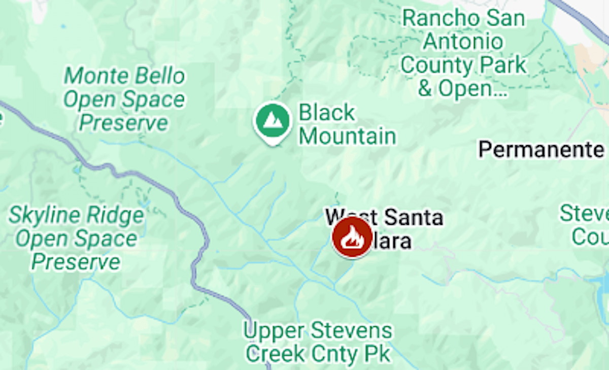 Map: Fire closes Santa Cruz Mountains trail