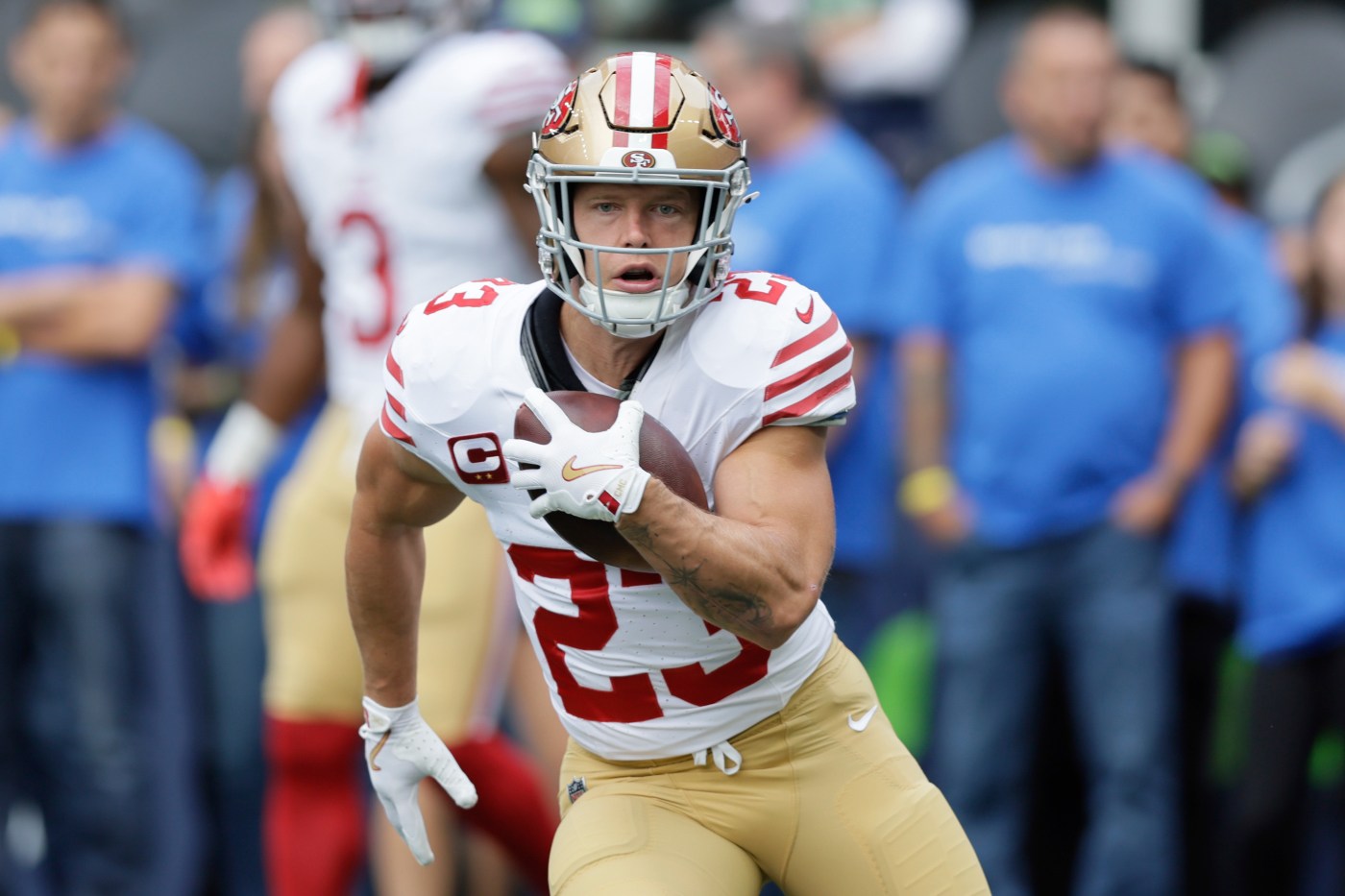 49ers’ McCaffrey: ‘Everybody just has to do their job’ in place of Purdy, Kittle