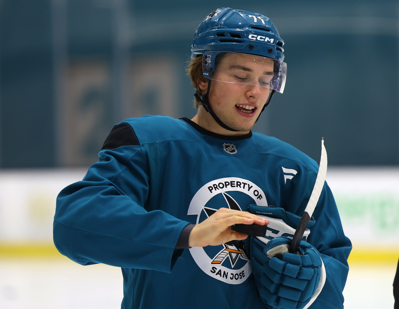 Macklin Celebrini not on ice with Sharks on second day of training camp
