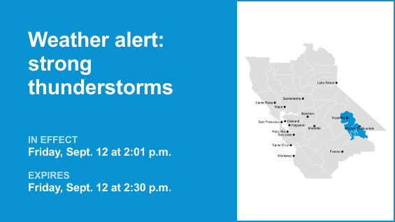 Be ready for pea-sized hail with thunderstorms in Yosemite Friday