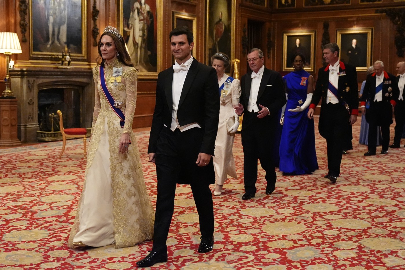 Snubbed? Tiffany Trump walks far behind husband, Kate Middleton at banquet