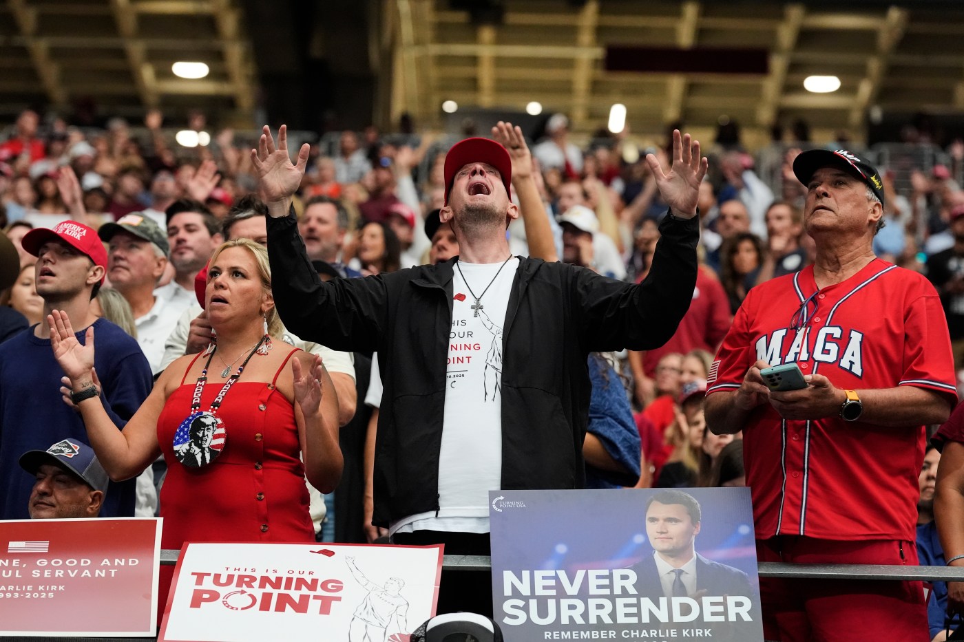 Photos: Over 63,000 attend conservative activist Charlie Kirk’s memorial