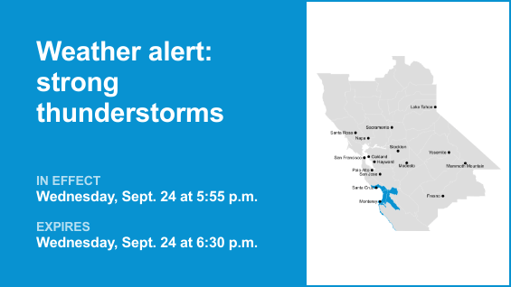 Update: Pea-sized hail predicted with thunderstorms in Monterey Bay Area Wednesday