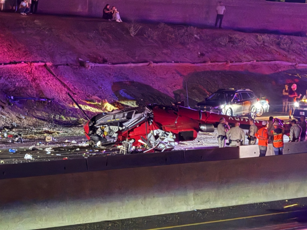 Medical helicopter crashes onto highway in Sacramento, critically injuring 3