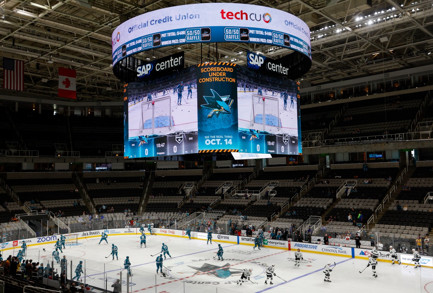 Sharks apologize for ‘offensively worded message’ supportive of ICE on scoreboard