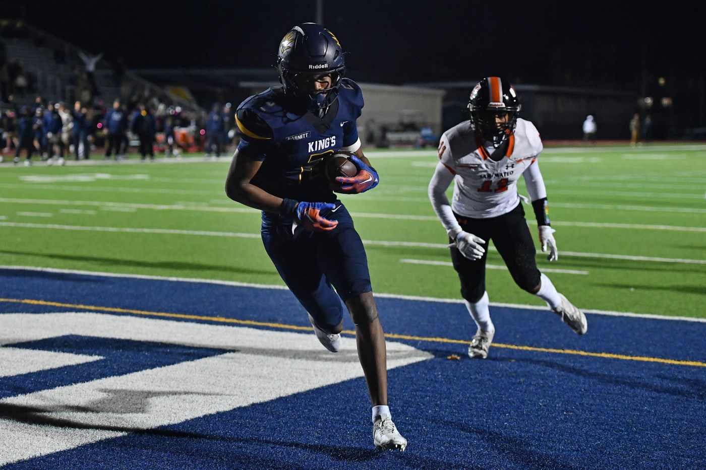 King’s Academy rallies past San Mateo as receiver Adrian Barnett dominates
