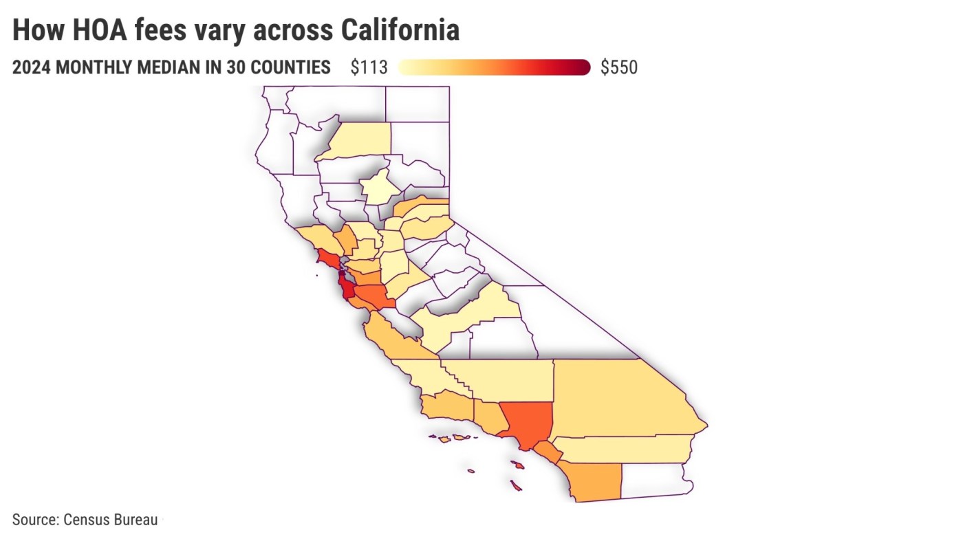 Where are California’s highest HOA fees?