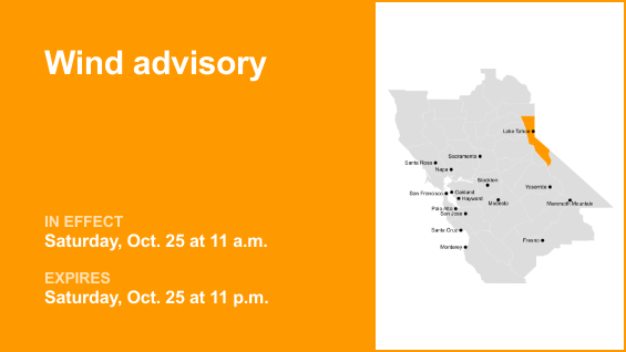 Wind advisory for the Greater Lake Tahoe Area for Saturday — gusts to hit 45 mph